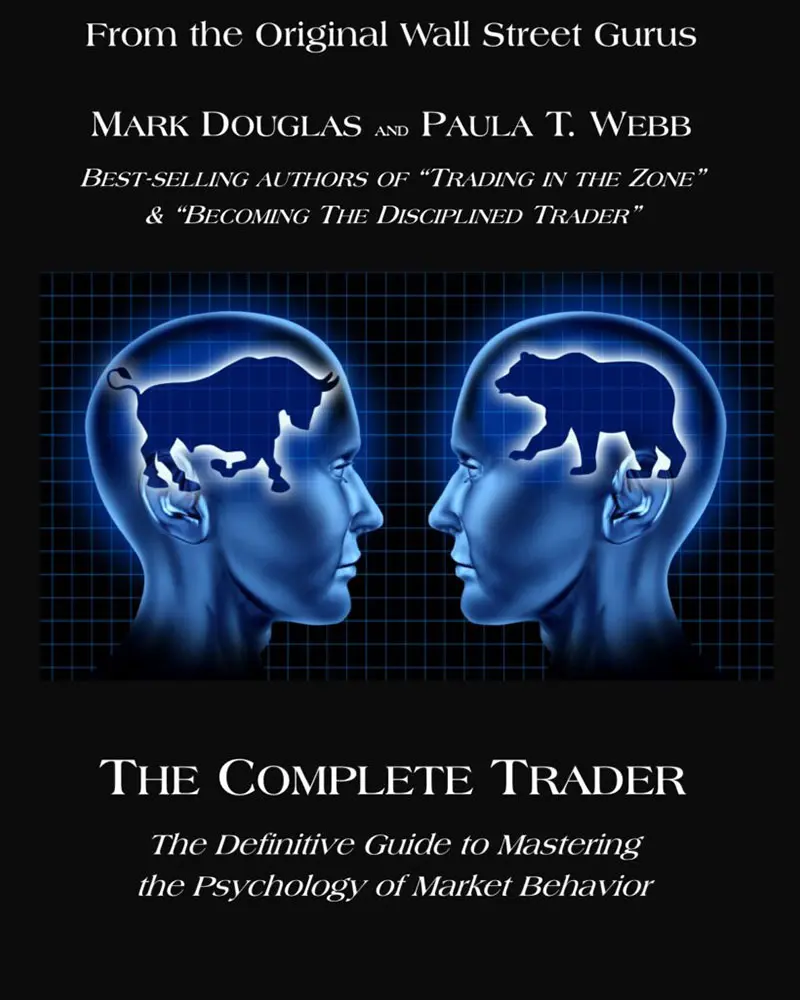 A book cover with two heads and the words " the complete trader ".