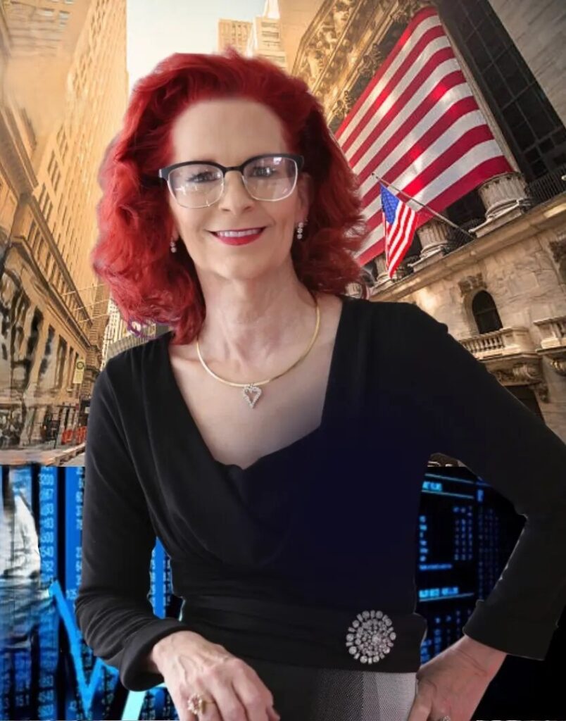 Paula Webb with USA flag background